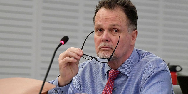 FILE - In this Jan. 7, 2019, file photo, murder defendant Charles Ray Merritt sits in San Bernardino County Court prior to opening statements in San Bernardino, Calif. A jury verdict will be read in the case of a Southern California man charged with killing a family of four and burying their bodies in the desert. The verdict will be read Monday, June 10, 2019, in court in San Bernardino in the quadruple murder case against 62-year-old Charles "Chase" Merritt. (Will Lester/The Orange County Register via AP, Pool, File)