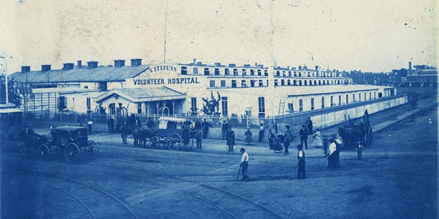 Exterior of the hospital that gave the Bible to President Lincoln in 1864.