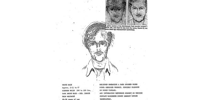 This 1976 police sketch is the initial drawing of a suspect shortly after the 1976 murders of David Schuldes and Ellen Matheys. (Marinette County Sheriff via AP)