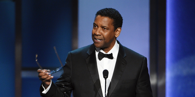 Denzel Washington addresses the audience during the 47th AFI Life Achievement Award ceremony honoring him.