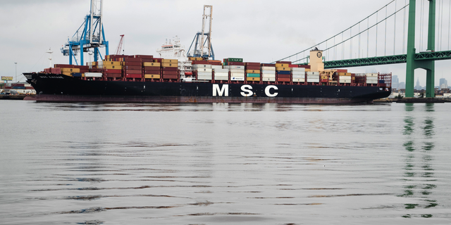 The MSC Gayane is moored at the Packer Marine Terminal in Philadelphia, Wednesday, June 19, 2019. U.S. authorities say they have seized more than $1 billion worth of cocaine from the container ship at Philadelphia's port, calling it one of the largest drug busts in American history. (AP Photo/Matt Rourke)