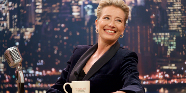 This image released by Amazon Studios shows Emma Thompson in a scene from "Late Night."