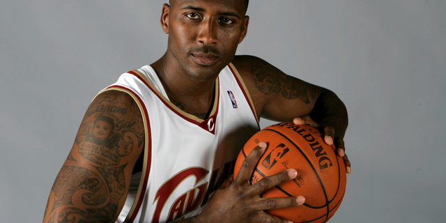 FILE - In this Sept. 29, 2008, file photo, Cleveland Cavaliers' Lorenzen Wright poses at the team's NBA basketball media day in Independence, Ohio. Billy Ray Turner, charged with killing former NBA player Lorenzen Wright in 2010, pleaded guilty Monday, June 17, 2019 to a separate gun charge. Turner entered his plea in a Memphis court before the scheduled start of his trial on charges of possessing a weapon as a convicted felon.(AP Photo/Mark Duncan, file)