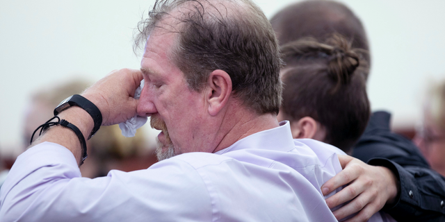 Tim Jones, Sr., listens to testimony during the sentencing phase of the trial of his son, Tim Jones, Jr. in Lexington, S.C., Monday, June 10, 2019. Timothy Jones, Jr. was found guilty of killing his 5 young children in 2014. (Tracy Glantz/The State via AP, Pool)