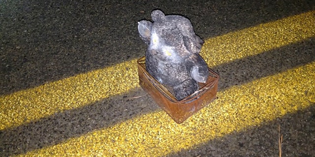 A pipe bomb with nails was found inside a teddy bear on Feb. 15, 2018. The device was successfully disarmed.