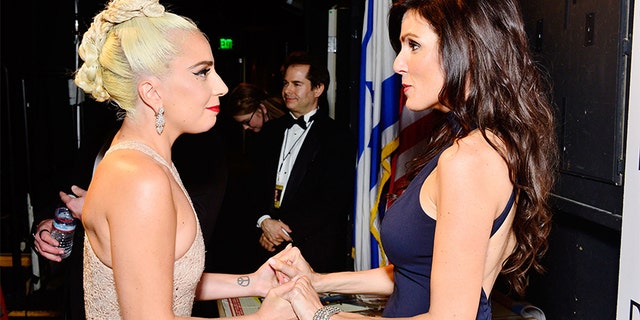 Lady Gaga and Taya Kyle attend the 32nd American Cinematheque Award Presentation Honoring Bradley Cooper on Nov. 29, 2018, in Beverly Hills, Calif. (Photo by Jerod Harris/Getty Images for American Cinematheque)