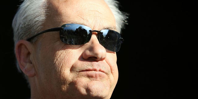 ​​​​​​​Jerry Hollendorfer talks with reporters during the morning training for the 135th Kentucky Derby at Churchill Downs on April 27, 2009, in Louisville, Ky. (Getty Images)
