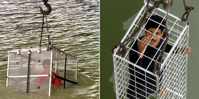 The magician appearing in previous water stunts