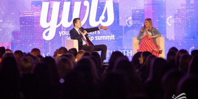 Charlie Kirk, Founder of TPUSA and Allie Stuckey, Young Women Leadership Summit Chairwoman opening night of Turning Point USA - 2019 Young Women’s Leadership Summit, Thursday, June 6, 2019, in Dallas.