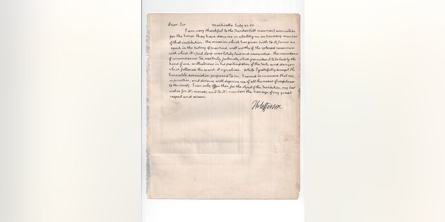 The letter from Thomas Jefferson to Edward Everett. (The Raab Collection)