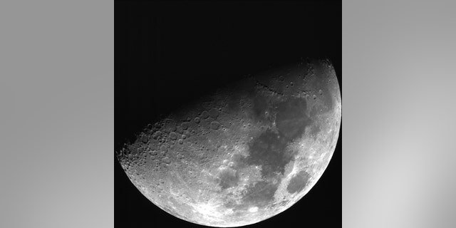 This image of the moon is taken from the new telescope of JMU. (Credit: Universität Würzburg)