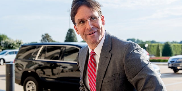 Acting Defense Secretary Mark Esper arriving at the Pentagon on Monday.
