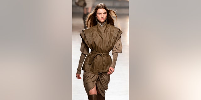 Model Meghan Roche walks the runway during the Isabel Marant show as part of Paris Fashion Week Womenswear Fall/Winter 2019/2020.