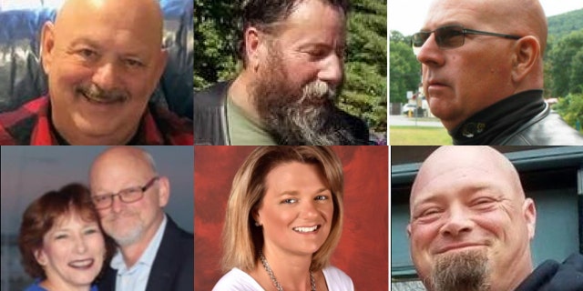 The victims of Friday's crash. Top row, left to right: Michael Ferazzi, Albert Mazza, Daniel Pereira. Bottom row, left to right: Joanne and Edward Corr, Desma Oakes, Aaron Perry. (New Hampshire Office of the Attorney General)