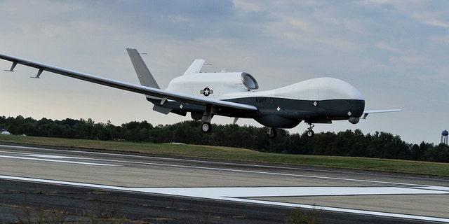 The U.S. Navy’s RQ-4A Global Hawk drone is a high-altitude drone can fly up to 60,000 feet or 11 miles in altitude and loiter for 30 hours at a time.