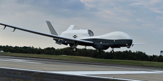 The U.S. Navy’s RQ-4A Global Hawk drone is a high-altitude drone can fly up to 60,000 feet or 11 miles in altitude and loiter for 30 hours at a time.