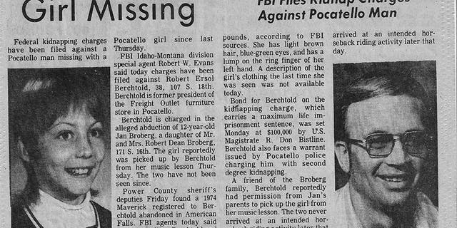 Newspaper clipping from kidnapping. — Courtesy of Jan Broberg