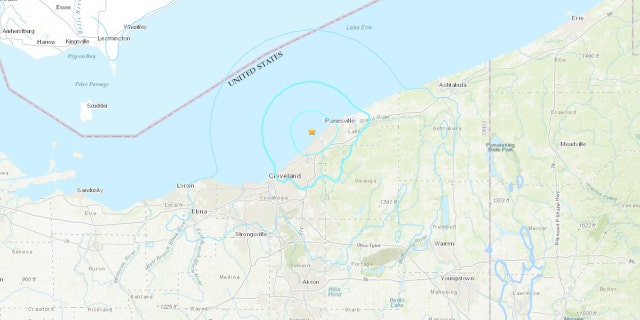 The 4.0-magnitude earthquake was reported north of Eastlake, Ohio at 10:50 a.m., according to the USGS.