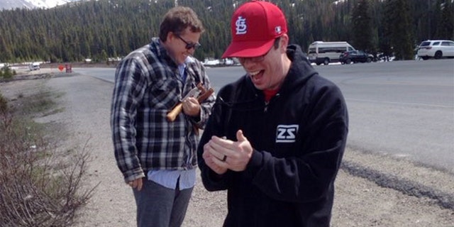 Huskey's reaction when his wife's wedding ring was found.