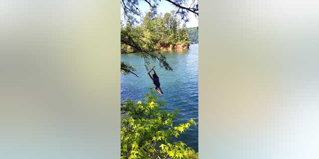 Rope swinging into a lake in South Carolina (Courtesy of the author)