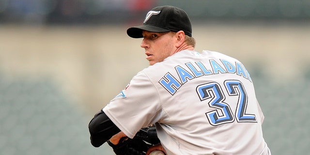 Roy Halladay #32 of the Toronto Blue Jays pitches against the Baltimore Orioles at Camden Yards on May 27, 2009, in Baltimore. (Getty Images)