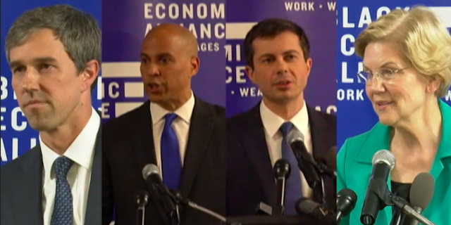 Four Democratic presidential candidates pitched policies plans to the federal government's approach to African-Americans on Saturday, using a forum in South Carolina to woo the state's crucially important electorate.