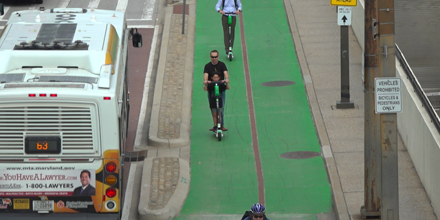 Mobility lanes in Baltimore, Maryland.