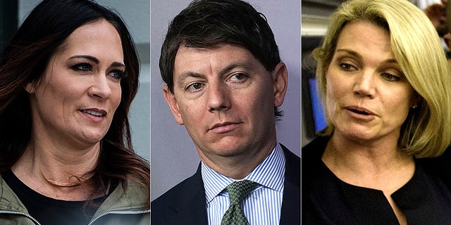 Melania Trump spokeswoman Stephanie Grisham, Deputy Press Secretary Hogan Gidley and former State Department spokesman Heather Nauert are among possible choices for White House press secretary. (Getty, Reuters).