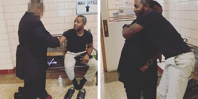 A Virginia substitute teacher saved the day for one fifth grade student after his shoe broke shortly before graduation.