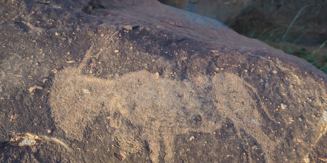 One of the rock carvings discovered at the Vredefort impact structure.