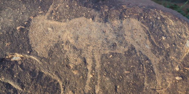 One of the rock carvings discovered at the Vredefort impact structure.