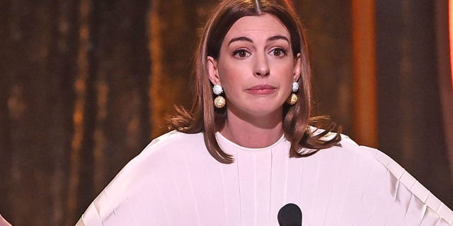 Anne Hathaway speaks onstage during the 22nd Annual Hollywood Film Awards at The Beverly Hilton Hotel on November 4, 2018 in Beverly Hills, California.