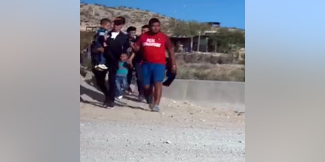 Apparent armed coyote at the U.S.-Mexico border in Sunland Park, New Mexico