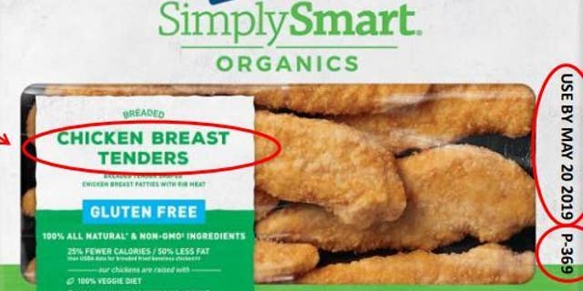 A packaging of Purdue Farm's Simply Smart Organic tenders, which were recalled by the FSIS.