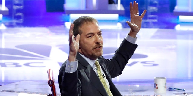 NBC’s Chuck Todd begged the audience to stay quiet and repeatedly pleaded with candidates to shorten their answers and hurry up during the Democratic debate. (REUTERS/Mike Segar)