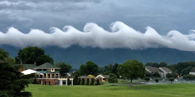 Rare wave-shaped clouds were spotted in the skies over Virginia on Tuesday near Roanoke.