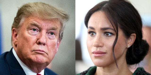 Donald Trump (L) and Meghan Markle, Duchess of Sussex 