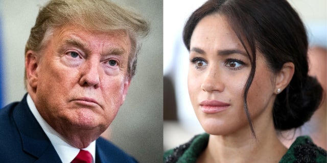 Donald Trump (L) and Meghan Markle, Duchess of Sussex 