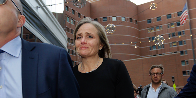 District Court Judge Shelley M. Richmond Joseph departs federal court, April 25, 2019, in Boston after facing obstruction of justice charges for allegedly helping a man in the country illegally evade immigration officials as he left her Newton, Mass., courthouse after a hearing in 2018. (Associated Press)