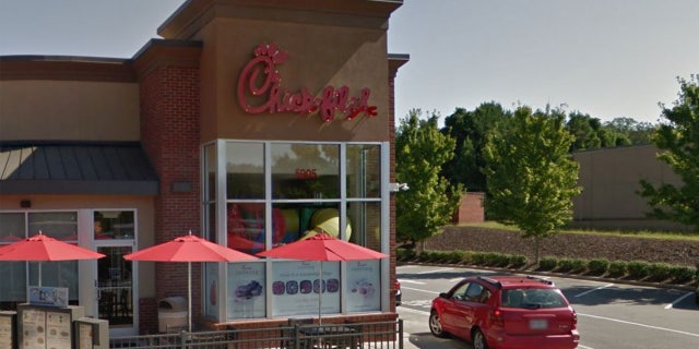 Logan Simmons was recently working the drive-thru of Chick-fil-A's Stonebridge Village location in Flowery Branch, pictured, when he rushed to save a young customer from choking.