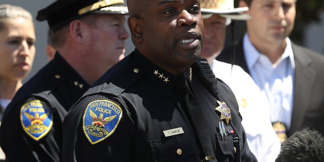 Acting San Francisco police chief Toney Chaplin is seen above. The city announced a new bias mitigation tool this week.