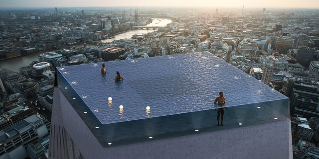 According to Compass Pools, Infinity London is the world's first 360-degree infinity pool, located at the top of a 55-story building in the city. Construction of the pool could begin as early as 2020, the company said. However, people on social networks were confused as to how swimmers would enter the pool. 