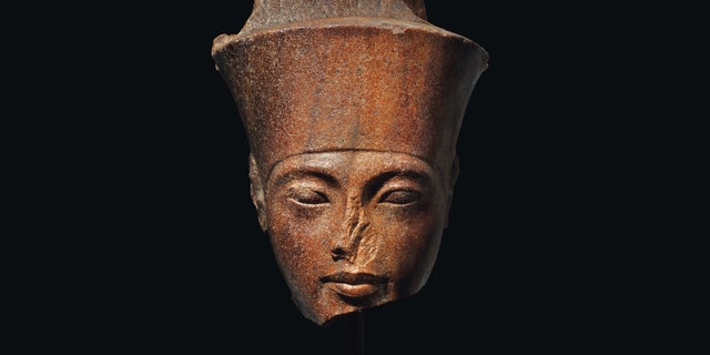 This life-size ancient sculpture depicting the head of King Tut is set to be auctioned by Christie's on July 4.