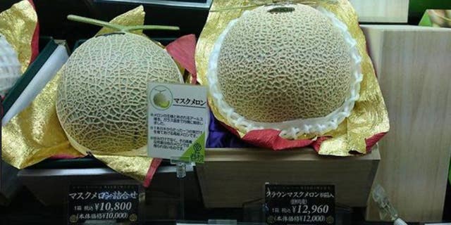 Two melons fetched for $46,500 at a public auction in the Japanese city of Yubari last month.
