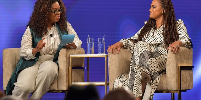 Oprah Winfrey and Ava DuVernay speak onstage at the Netflix "When They See Us" FYSEE Event at Raleigh Studios on June 09, 2019 in Los Angeles.