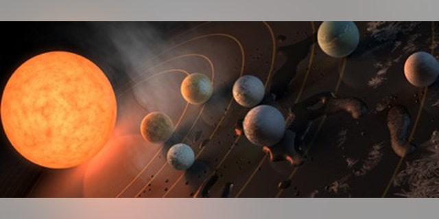 Three planets orbiting TRAPPIST-1 fall within that star’s habitable zone. (Credit: R. Hurt/ NASA/JPL-Caltech/)