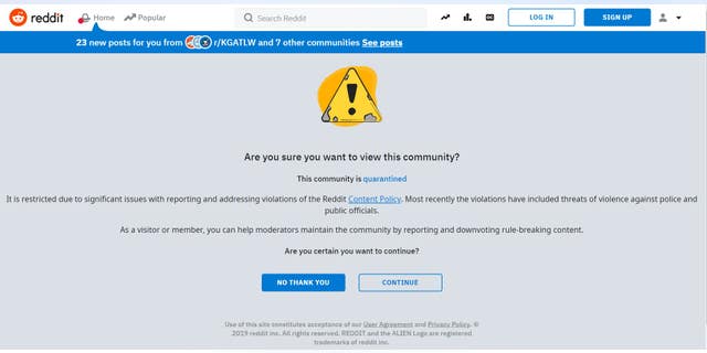 Reddit has restricted access to a pro-Trump forum.