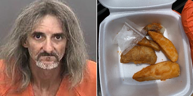 James Simpson, 48, was arrested after police said they discovered meth mixed in with his potato wedges.