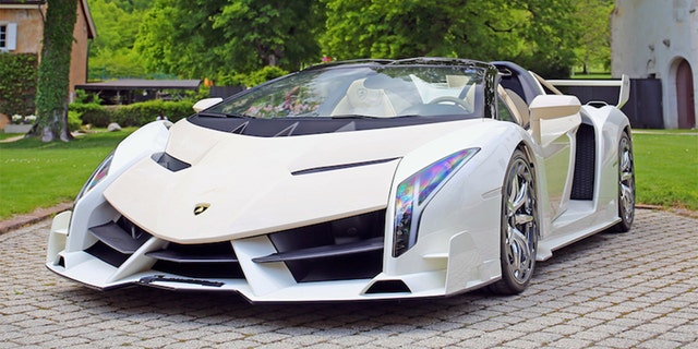 The Lamborghini Veneno has a 740 hp V12 and a top speed of 221 mph.