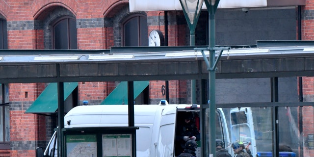 Swedish police say officers have shot and wounded a man who was threatening people at a train station.